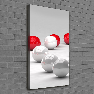Vertikální Foto obraz na plátně Červeno-bílé koule