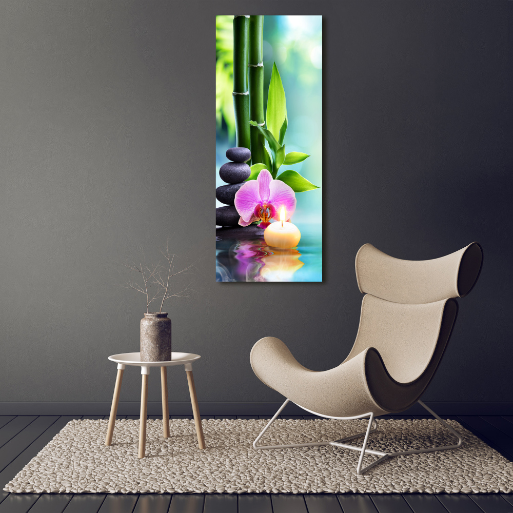 Vertikální Foto obraz na plátně Orchidej a bambus