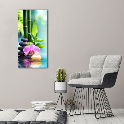 Vertikální Foto obraz na plátně Orchidej a bambus