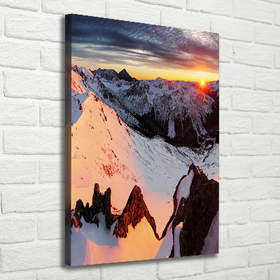 Vertikální Vertikální Foto obraz na plátně do obýváku Hory zima