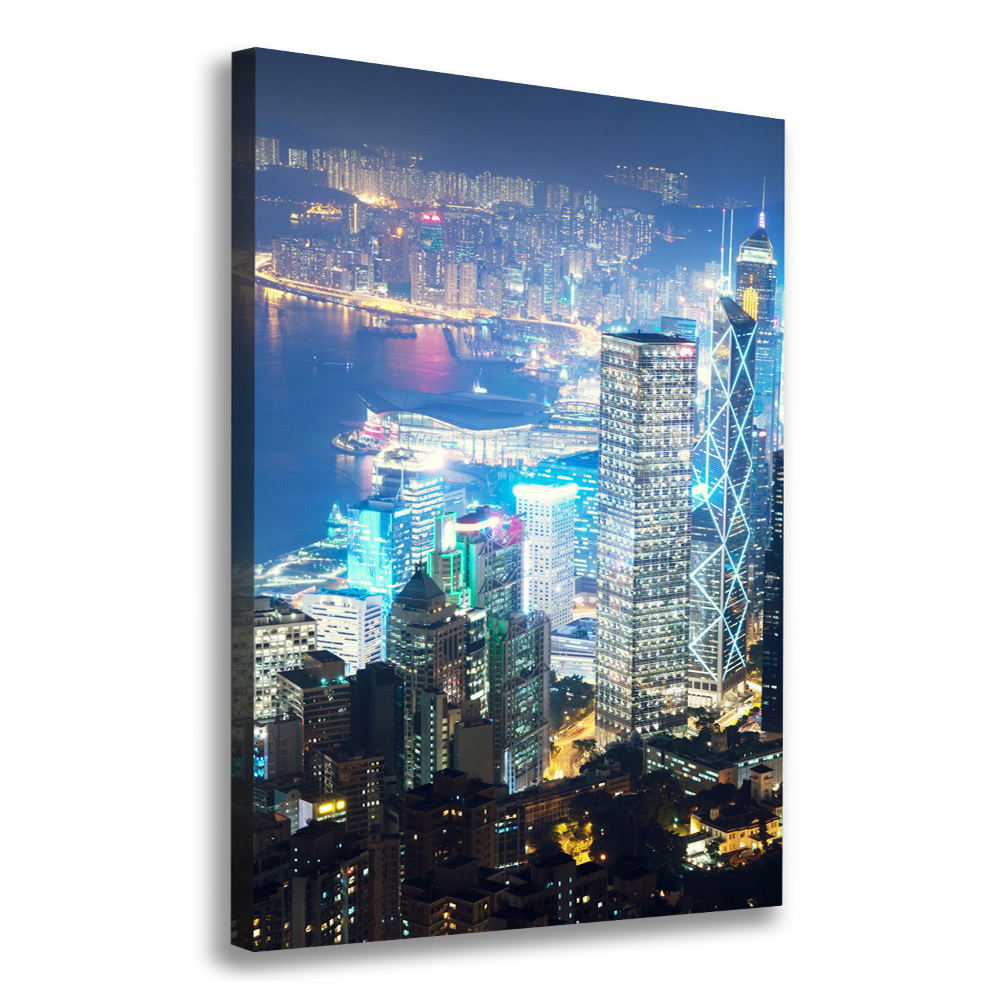Vertikální Foto obraz na plátně Noční Hongkong