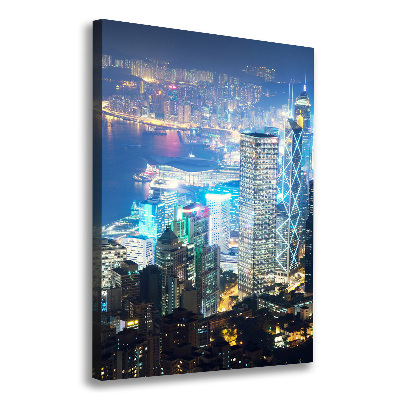 Vertikální Foto obraz na plátně Noční Hongkong