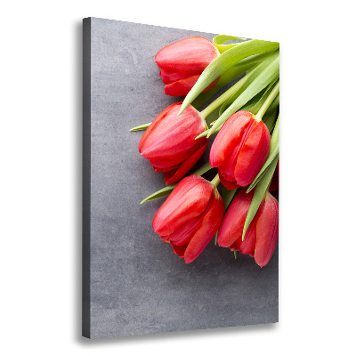 Vertikální Foto obraz na plátně Červené tulipány