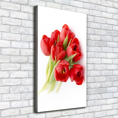 Vertikální Foto obraz na plátně Červené tulipány