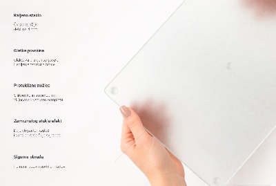 Skleněná deska za sporák s čtvercovým tvarem a poloprůsvitným provedením