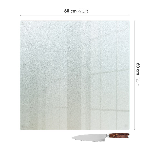 Skleněná deska za sporák s čtvercovým tvarem a poloprůsvitným provedením