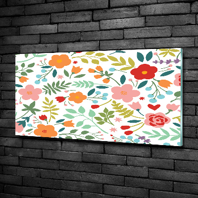 Foto obraz sklo tvrzené Květiny ilustrace