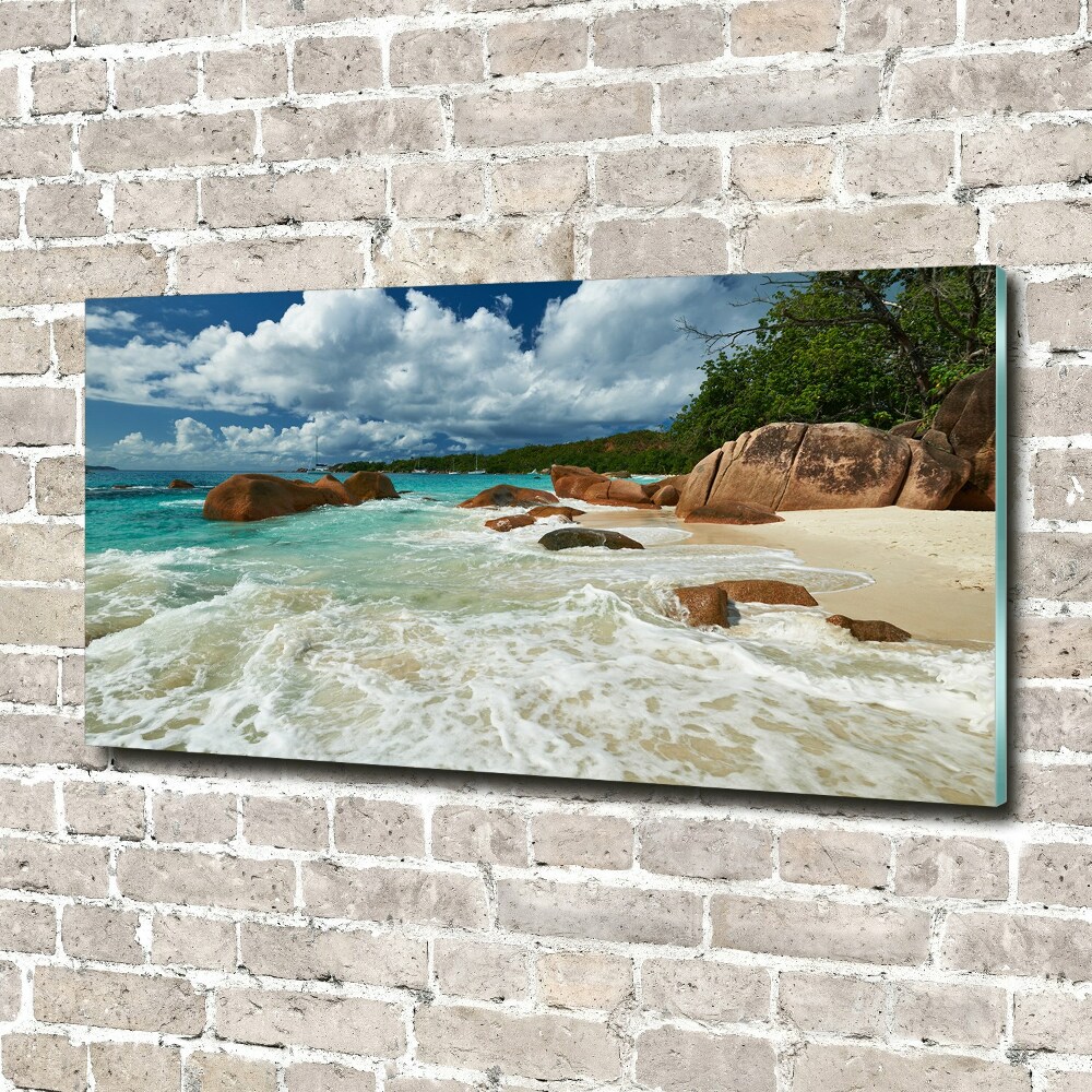 Foto obraz sklo tvrzené Pláž Seychely