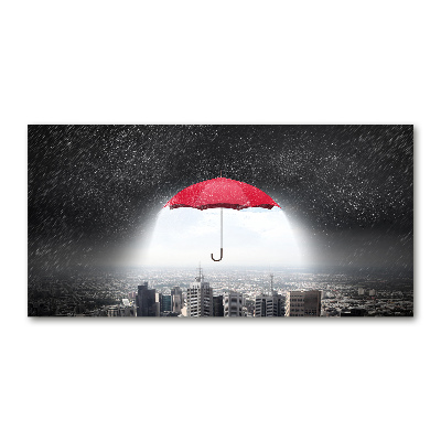Fotoobraz na skle Deštník nad městem