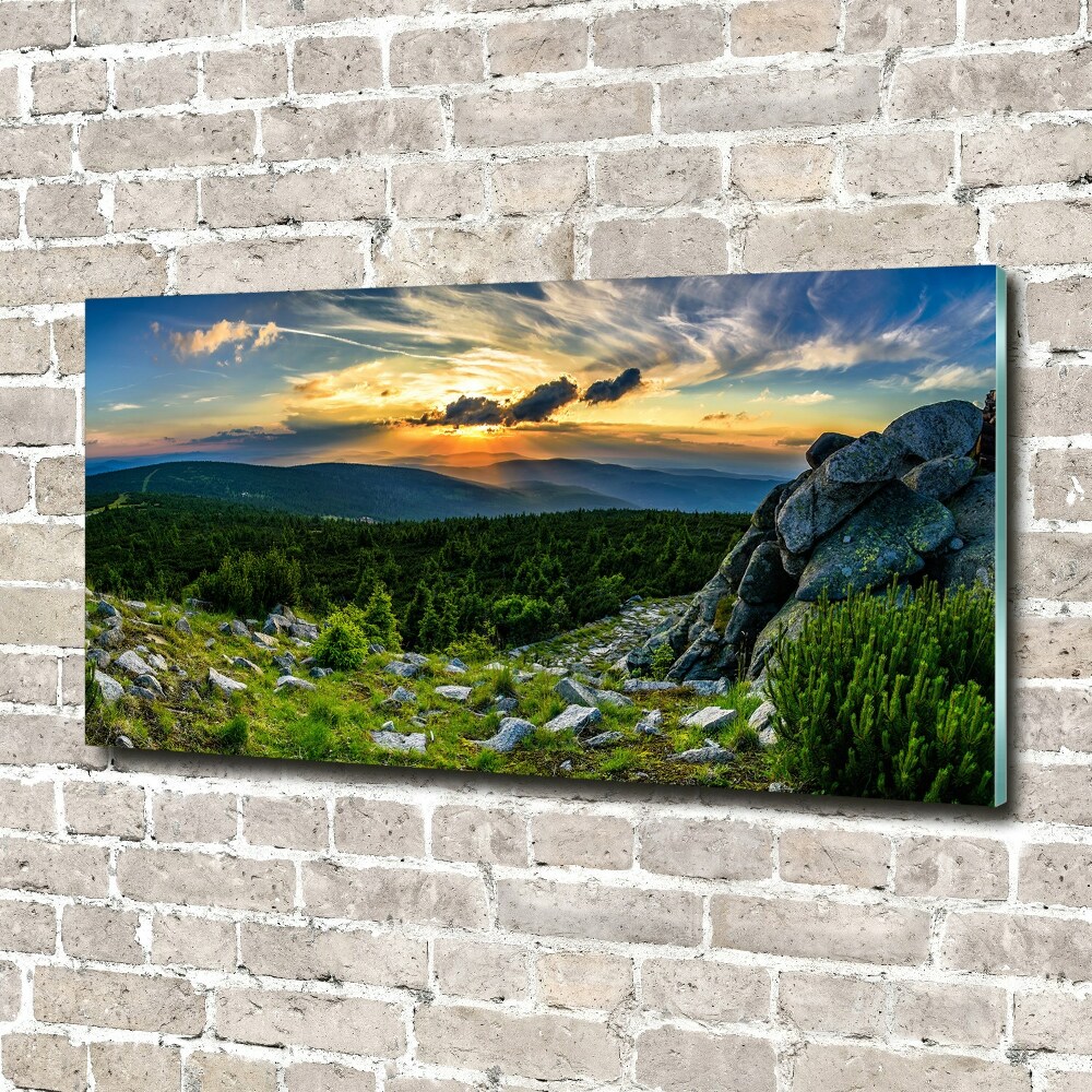 Foto obraz skleněný horizontální Horské panorama