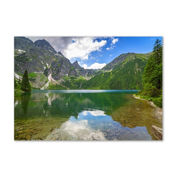 Foto obraz fotografie na skle Mořské oko Tatry