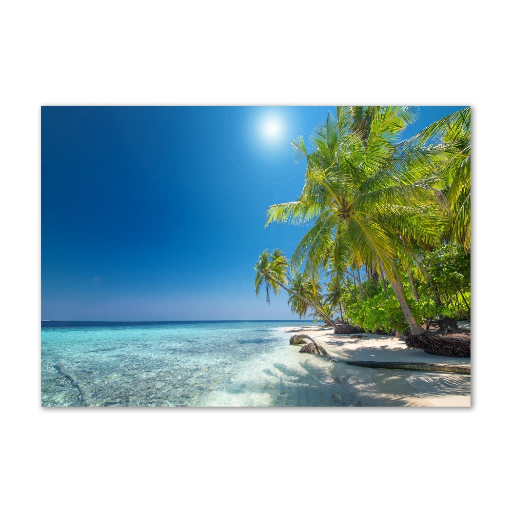 Foto obraz sklo tvrzené Maledivy pláž