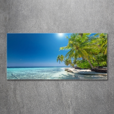 Foto obraz sklo tvrzené Maledivy pláž