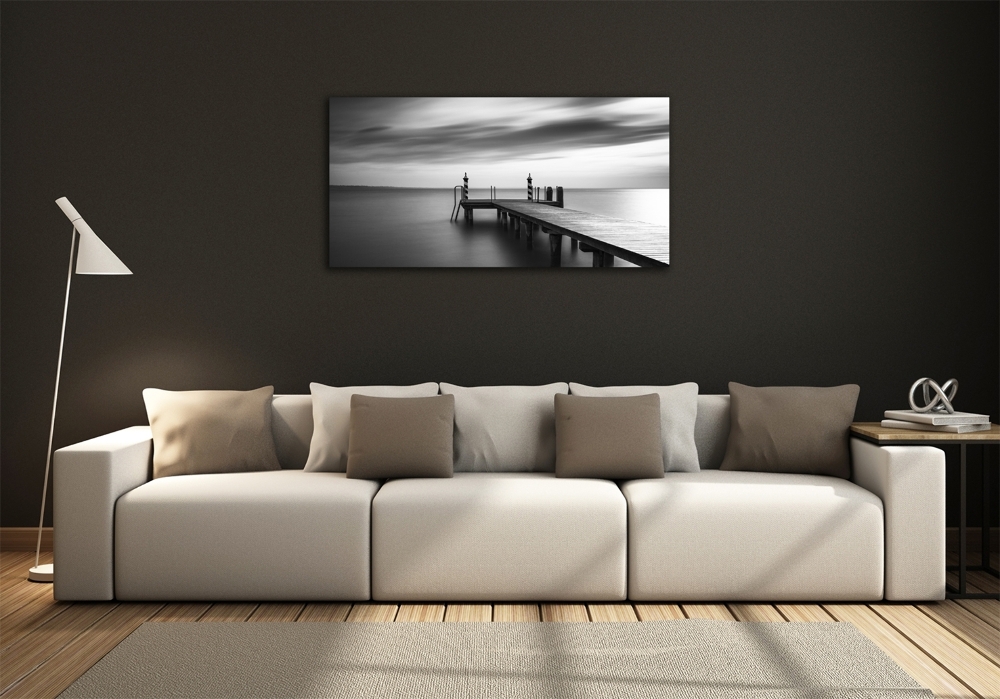 Foto obraz skleněný horizontální Molo nad jezerem