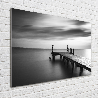 Foto obraz skleněný horizontální Molo nad jezerem