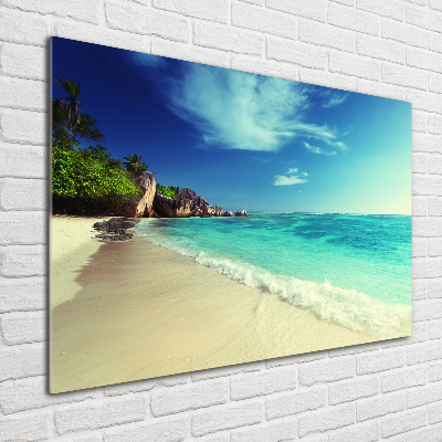 Foto obraz skleněný horizontální Seychely pláž