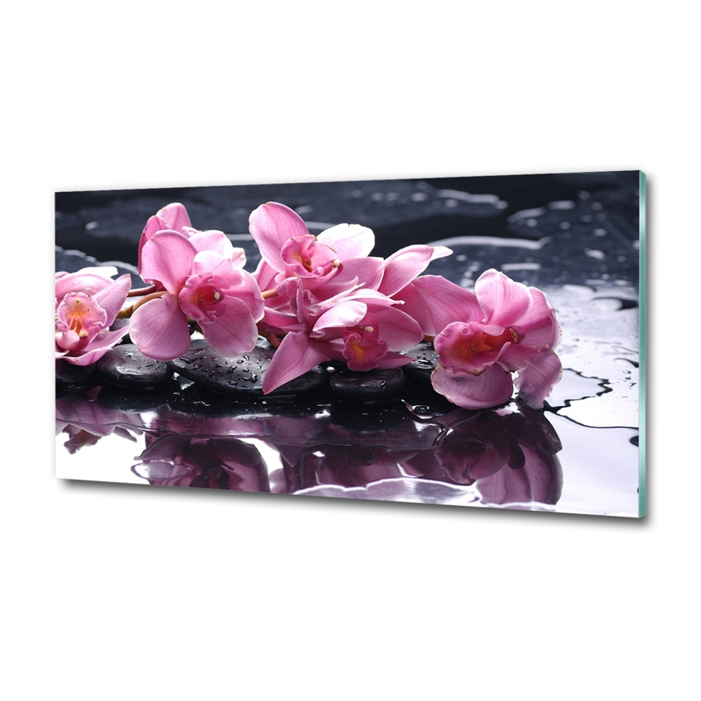 Foto obraz sklo tvrzené Růžová orchidej