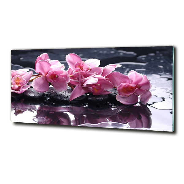 Foto obraz sklo tvrzené Růžová orchidej