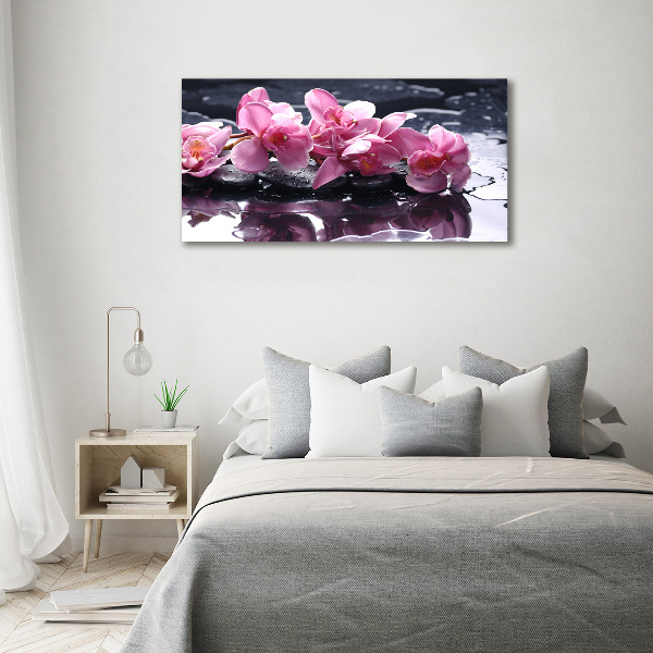 Foto obraz sklo tvrzené Růžová orchidej