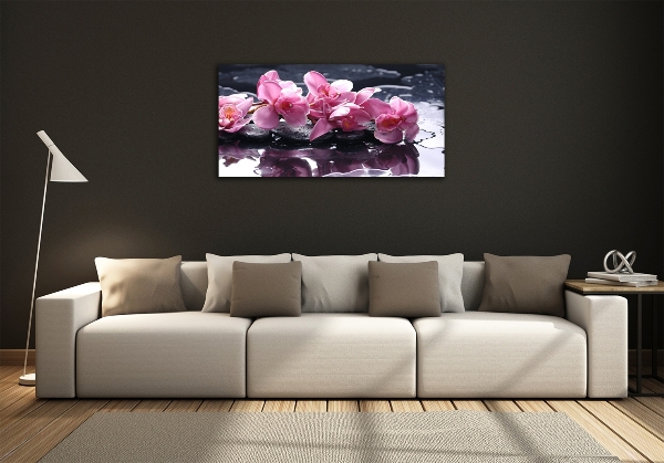 Foto obraz sklo tvrzené Růžová orchidej