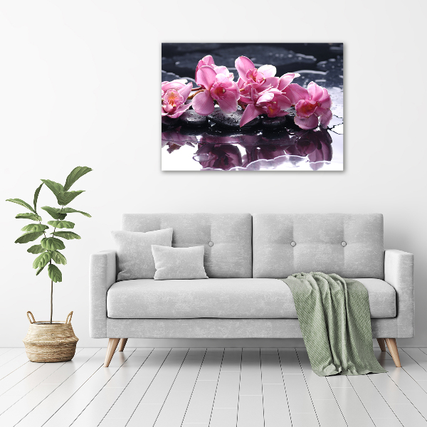 Foto obraz sklo tvrzené Růžová orchidej