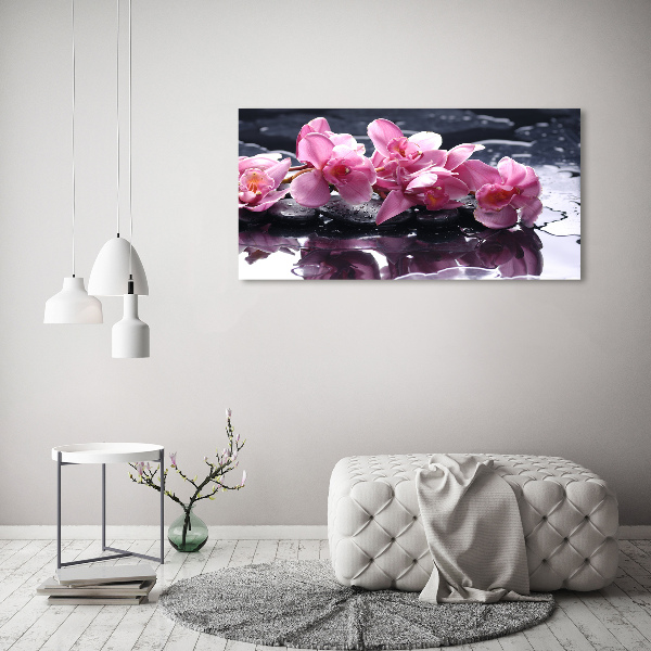 Foto obraz sklo tvrzené Růžová orchidej