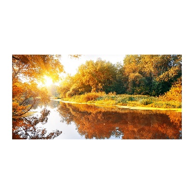Foto obraz sklo tvrzené Řeka na podzim