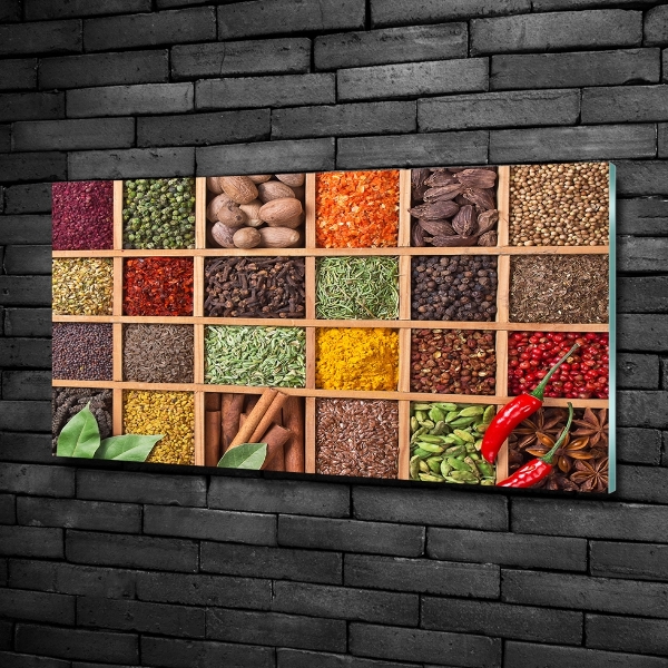 Foto obraz sklo tvrzené Koření a bylinky