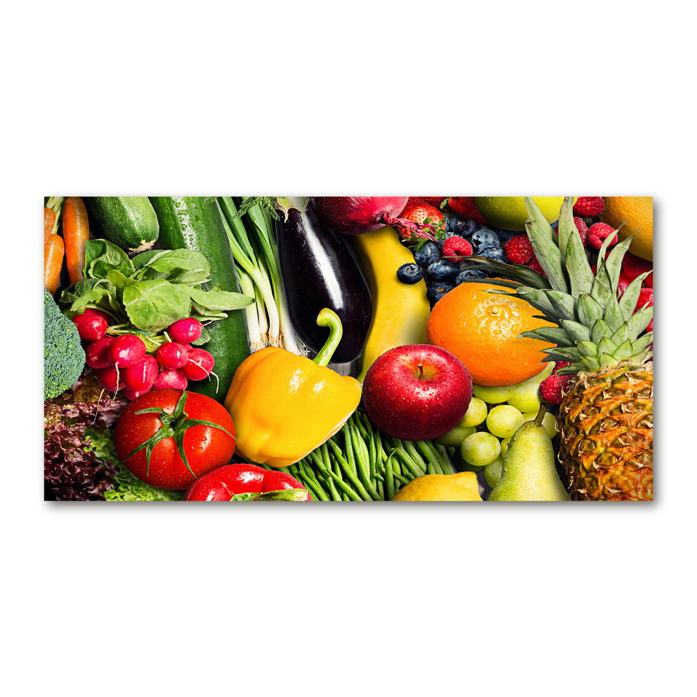 Fotoobraz na skle Zelenina a ovoce