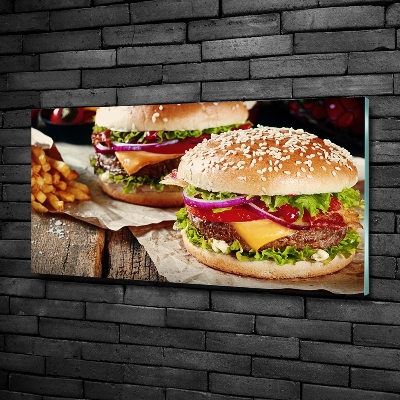 Foto obraz skleněný horizontální Hamburgery