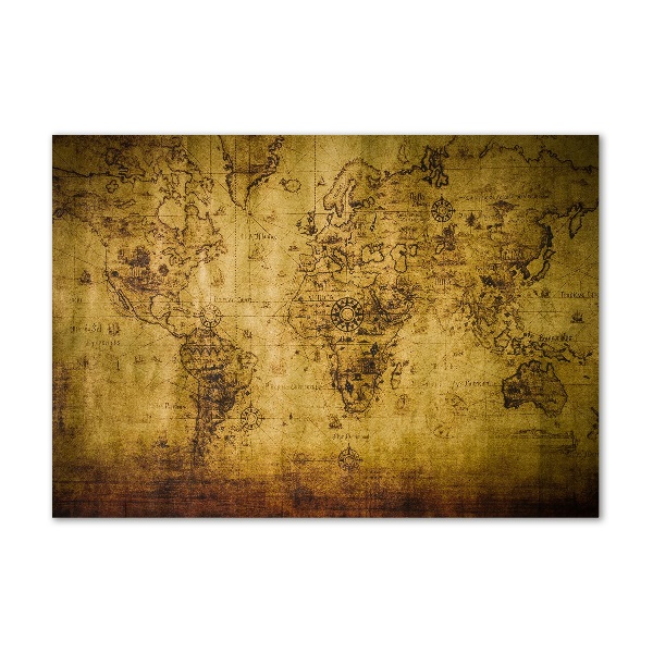 Foto-obrah sklo tvrzené Stará mapa světa