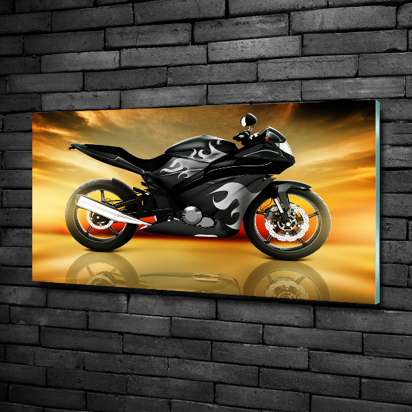 Fotoobraz skleněný na stěnu do obýváku Motorka
