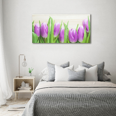 Foto obraz fotografie na skle Fialové tulipány