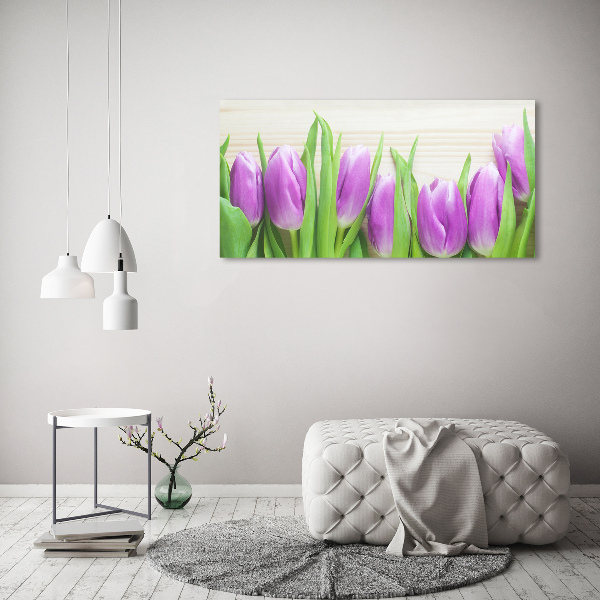 Foto obraz fotografie na skle Fialové tulipány