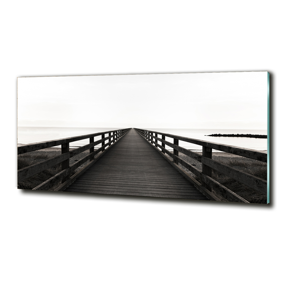 Moderní skleněný obraz z fotografie Dřevěné molo