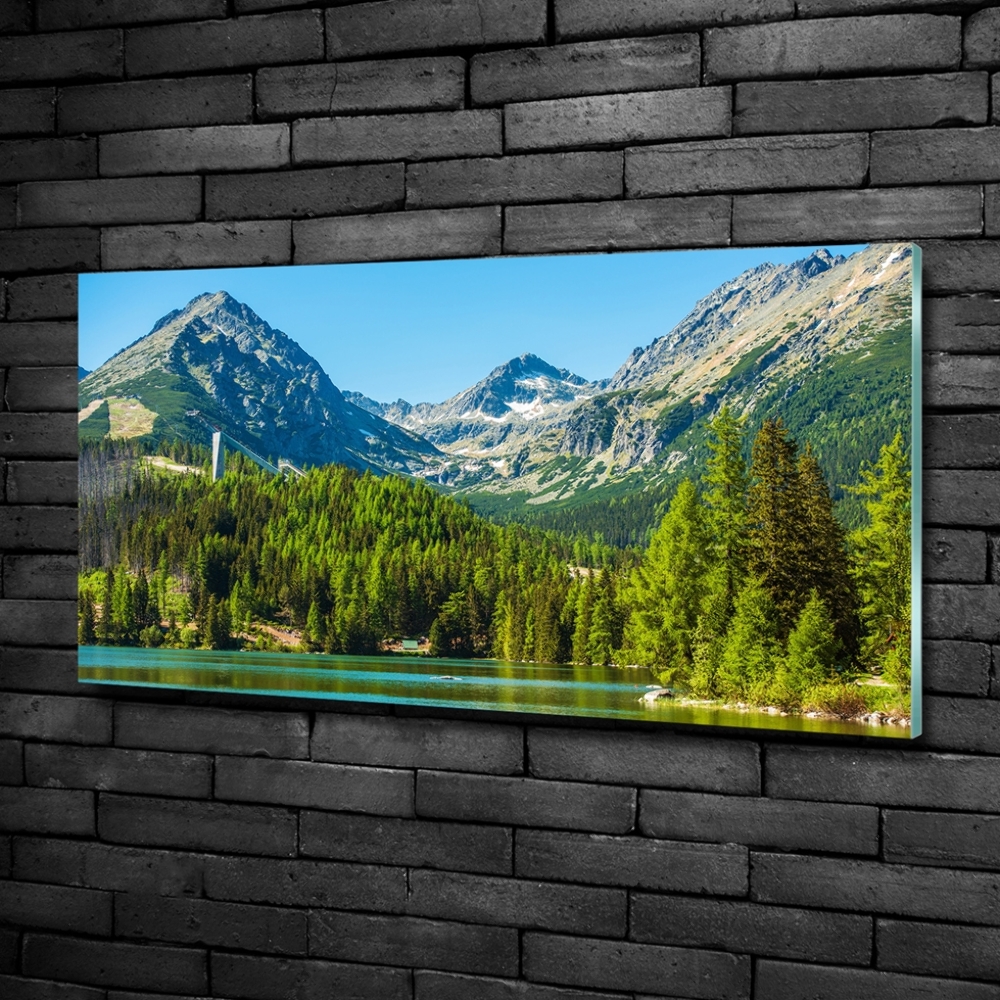 Foto obraz skleněný horizontální Jezero v horách