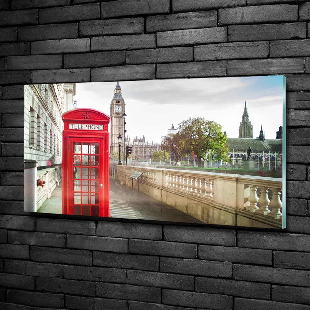 Fotoobraz skleněný na stěnu do obýváku Telefonní budka
