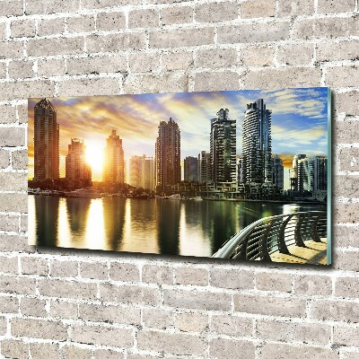 Moderní skleněný obraz z fotografie Dubai západ slunce