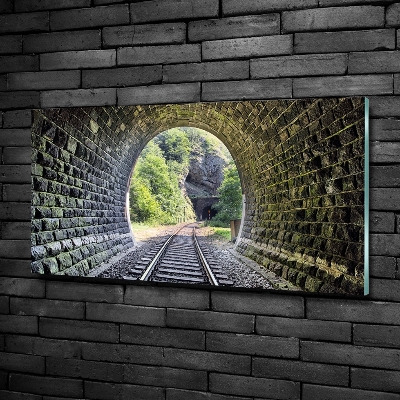 Moderní skleněný obraz z fotografie Železniční tunel