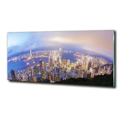 Foto obraz sklo tvrzené Hongkong panorama