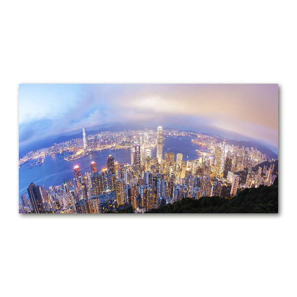 Foto obraz sklo tvrzené Hongkong panorama