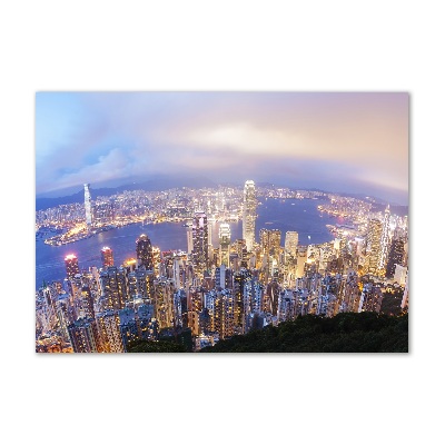 Foto obraz sklo tvrzené Hongkong panorama