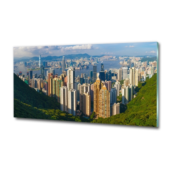 Foto obraz sklo tvrzené Hongkong panorama