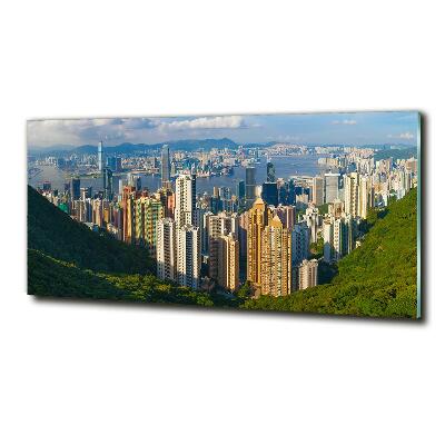 Foto obraz sklo tvrzené Hongkong panorama