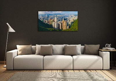 Foto obraz sklo tvrzené Hongkong panorama