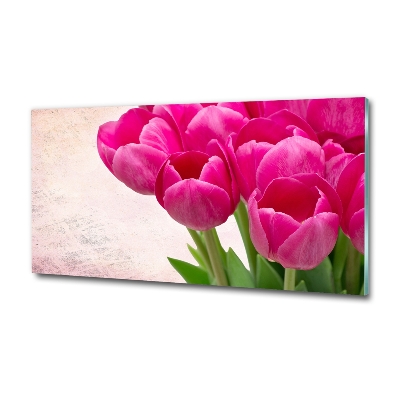 Foto-obraz fotografie na skle Růžové tulipány