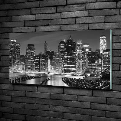 Moderní skleněný obraz z fotografie Manhattan noc