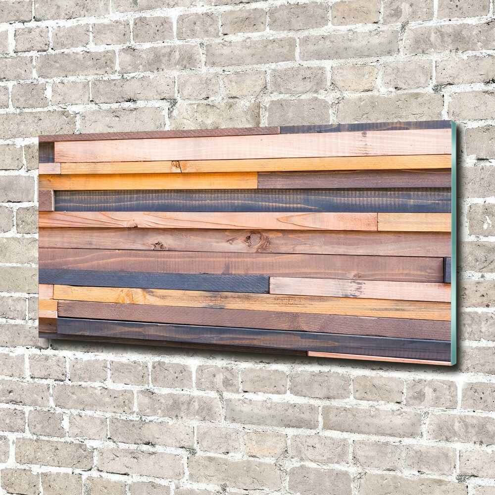 Foto obraz sklo tvrzené Dřevěná stěna