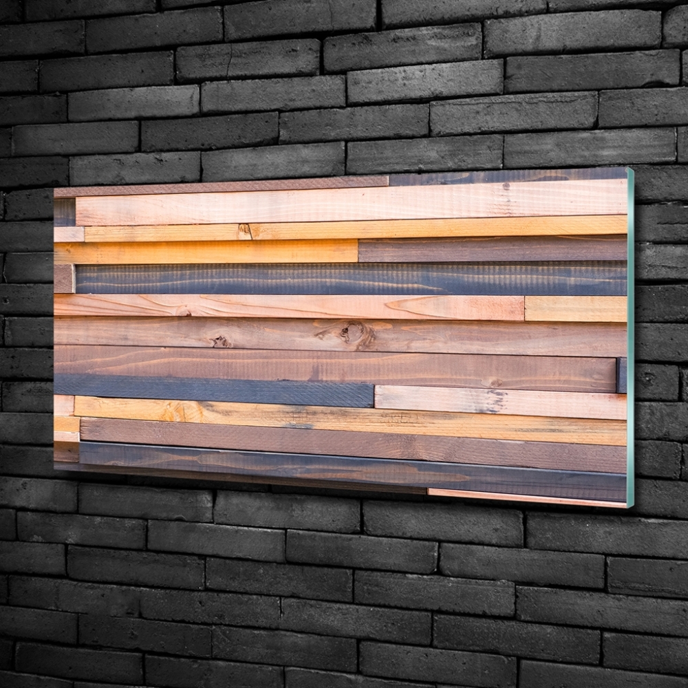 Foto obraz sklo tvrzené Dřevěná stěna