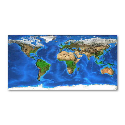 Foto obraz sklo tvrzené Mapa světa